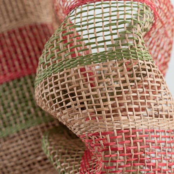 10  Poly Burlap Stripe Mesh: Red, Olive, Natural Online now