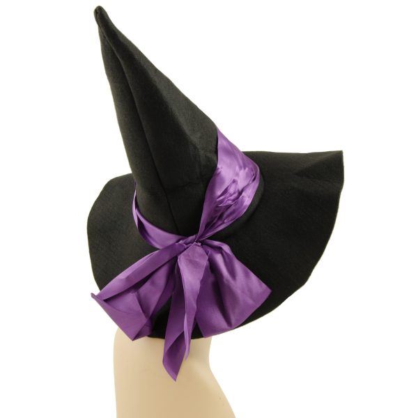 16  Black & Purple Felt Witch Hat Hot on Sale