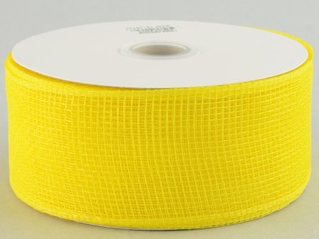 2.5  Poly Deco Mesh Ribbon: Yellow Hot on Sale