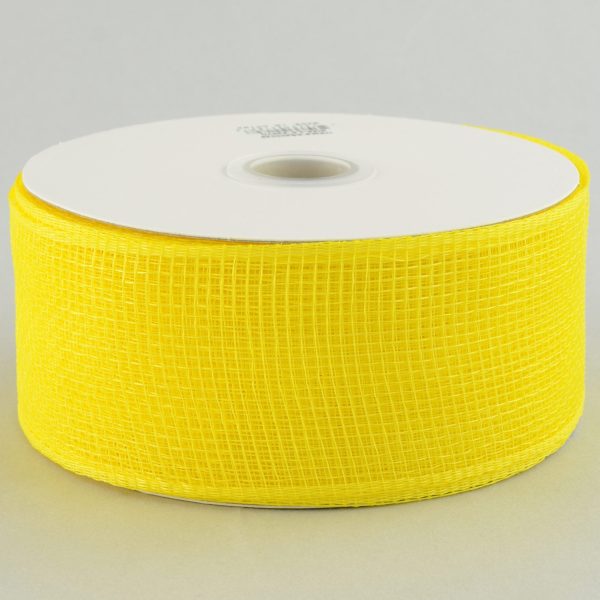 2.5  Poly Deco Mesh Ribbon: Yellow Hot on Sale