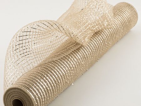 21  Poly Mesh Roll: Metallic Champagne Gold on Sale