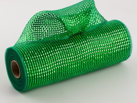 10  Poly Mesh Rolls: Deluxe Wide Foil Emerald Green Online