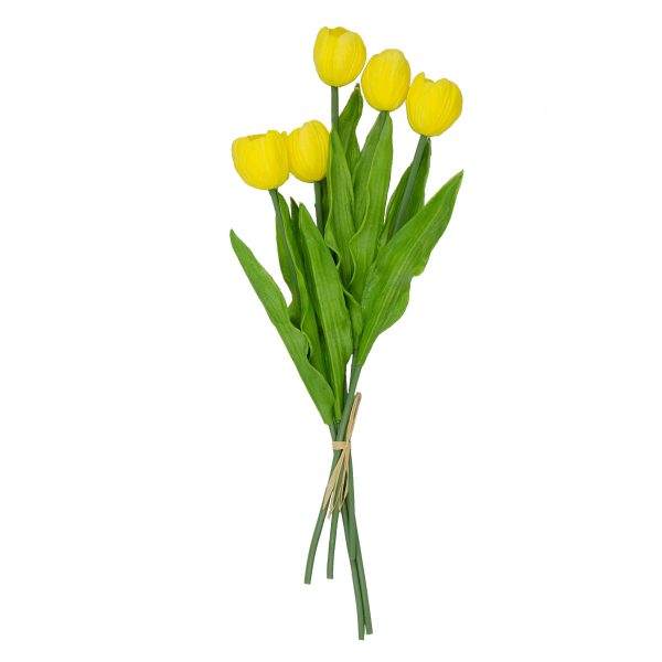 13  Realistic Touch Tulip Bouquet: Yellow (5) For Cheap