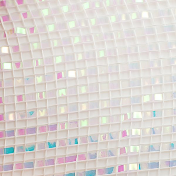 10  Poly Mesh Rolls: Deluxe Wide Foil White Iridescent Online Hot Sale