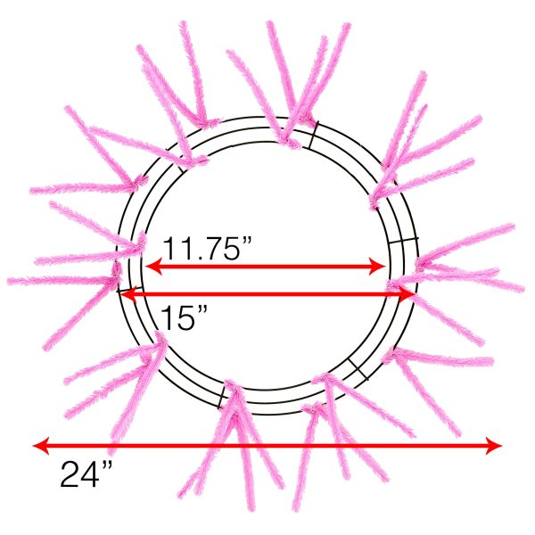 15-24  Tinsel Work Wreath Form: Pink Sale