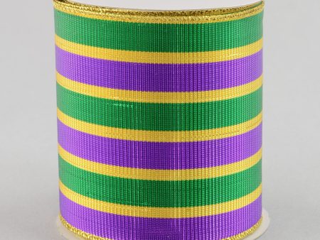 4  Mardi Gras Stripe Ribbon (10 Yards) Online