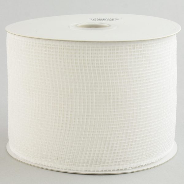 4  Poly Deco Mesh Ribbon: White For Cheap