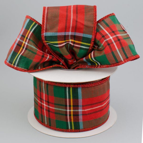 2.5  Taffeta Alford Plaid Ribbon (10 Yards) For Cheap