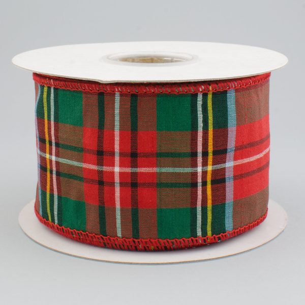 2.5  Taffeta Alford Plaid Ribbon (10 Yards) For Cheap