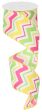 2.5  Satin Spring Chevron Ribbon: Pink, Yellow & Lime on Sale