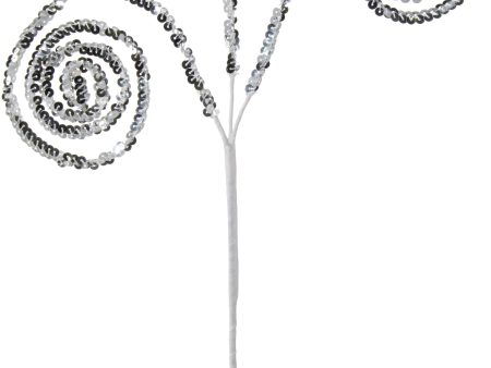 26  Sequin Whirly Spray: Metallic Silver Online