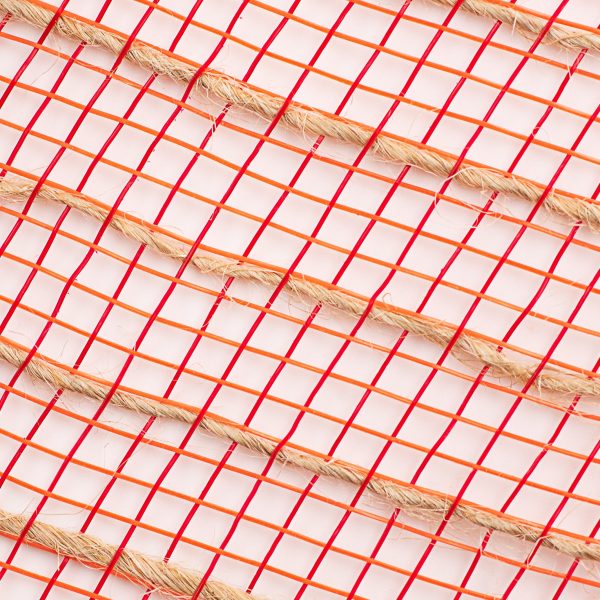 10  Poly Jute Deco Mesh: Orange, Red, & Natural Thin Stripe (10 Yards) Online Hot Sale