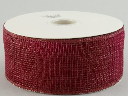 2.5  Poly Deco Mesh Ribbon: Burgundy For Cheap