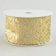 2.5  Satin Sequins Ribbon: Gold (10 Yards) Online Sale