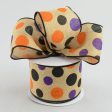 2.5  Faux Burlap Halloween Polka Dots: Purple, Orange & Black (10 Yards) Fashion