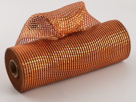 10  Poly Mesh Roll: Deluxe Wide Foil Brown With Copper on Sale