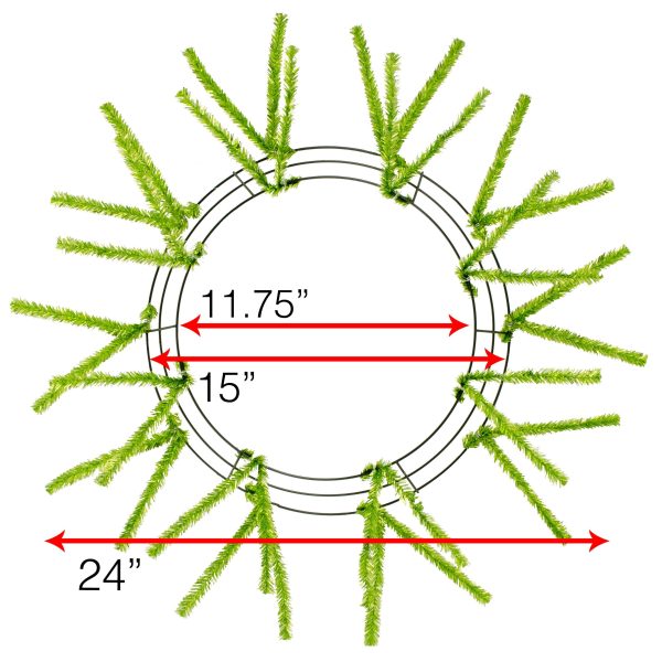 15-24  Tinsel Work Wreath Form: Metallic Lime Green Discount