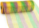 10  Poly Deco Mesh: Deluxe Thin Stripe Mardi Gras For Discount