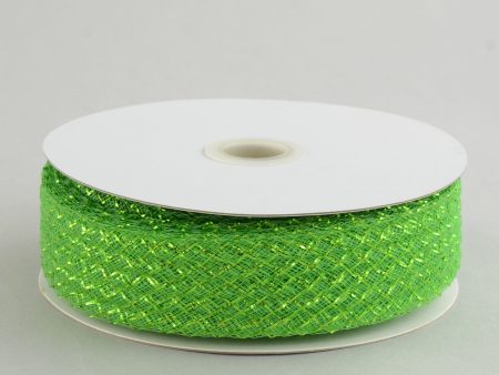 1.5  Deco Flex Mesh Ribbon: Metallic Lime Green (30 Yards) Hot on Sale