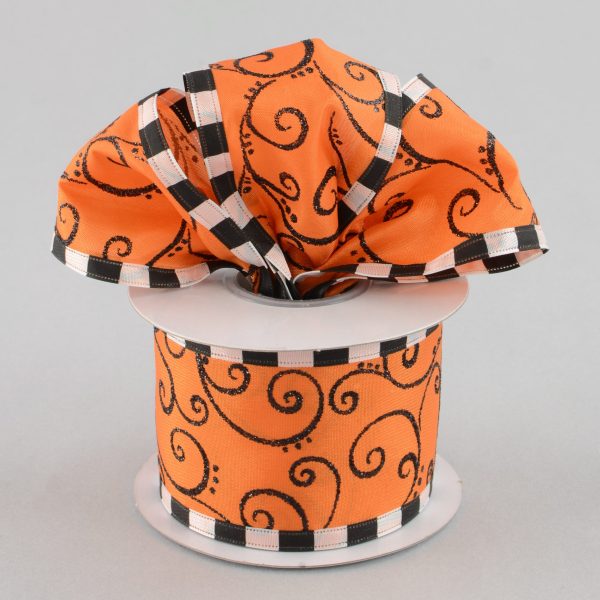 2.5  Halloween Swirls Ribbon (10 Yards) Online