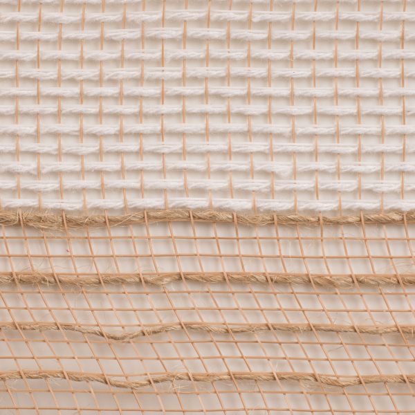 21  Poly Jute Deco Mesh: Natural & Ivory Wide Stripe (10 Yards) For Discount