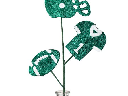 24  Glitter Helmet, Jersey, Football Pick: Green & White Cheap