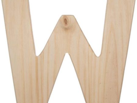 12  Natural Wood Letter: W Cheap