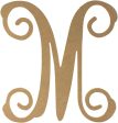 12  Wood Letter Vine Monogram: M Discount