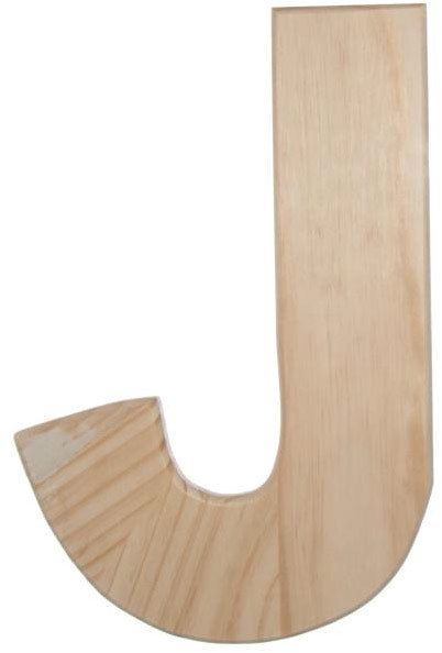 12  Natural Wood Letter: J Discount