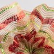 10  Poly Jute Deco Mesh: Natural & Metallic Red Lime Green Pinstripe (10 Yards) Online