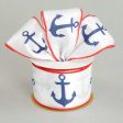 2.25  White Nautical Anchor Ribbon: RWB (10 Yards) Online now