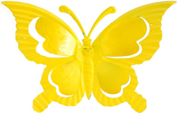 12  Tin Butterfly Hanger: Yellow Online Sale