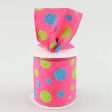 4  Hot Pink, Lime, Turqouise Glitter Dot Ribbon (10 Yds) Cheap