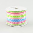 2.5  Lime Pink Blue Multi-Stripe Ribbon (10 Yds) Cheap