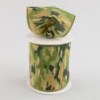 4  Camouflage Print Woven Ribbon: Woodland Green & Tan (10 Yards) For Discount