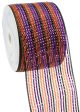 4  Poly Deco Mesh Ribbon: Deluxe Wide Foil Orange Black Purple Hot on Sale