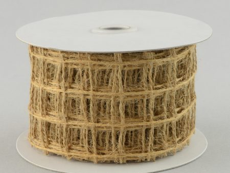 2.5  Square Net Natural Jute Burlap Ribbon (10 Yards) Hot on Sale