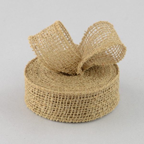 1.5  Burlap Ribbon: Natural (10 Yards) on Sale