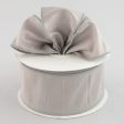 2.5  Faux Dupioni Ribbon: Silver Grey (25 Yard Roll) Online now