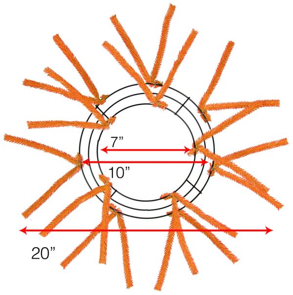 10-20  Tinsel Work Wreath Form: Orange Online now