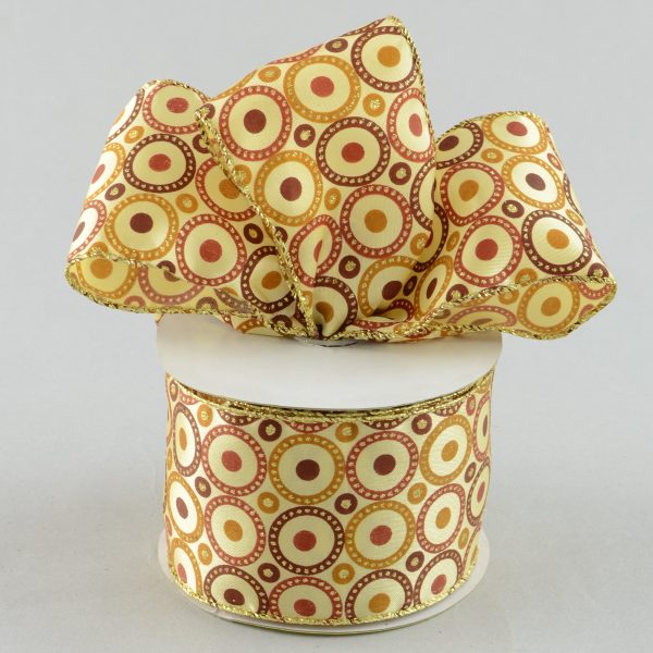 2.5  Harvest Dots & Circles Ribbon (10 Yards) Online