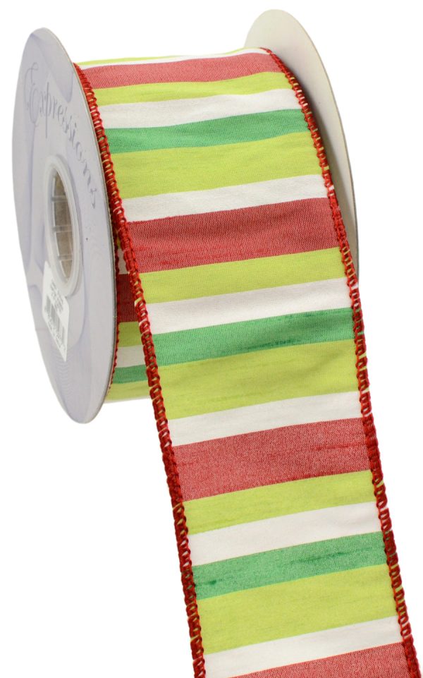 2.5  Faux Dupioni Christmas Stripe (10 Yards) For Cheap