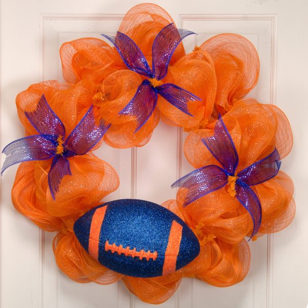 11  Football Accent: Metallic Glitter Blue & Orange Hot on Sale