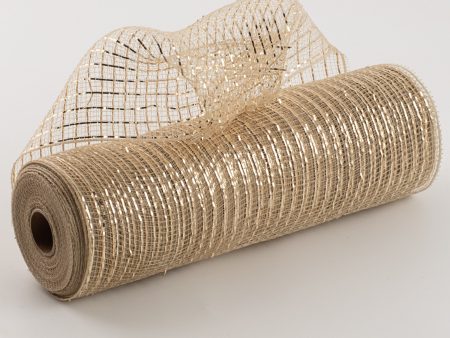 10  Poly Mesh Roll: Metallic Champagne Gold Sale