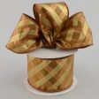 2.5  Criss Cross Glitter Ribbon: Brown Copper Gold Online Sale