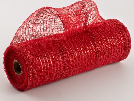 10  Poly Deco Tinsel Mesh: Red & Red (10 Yards) For Discount