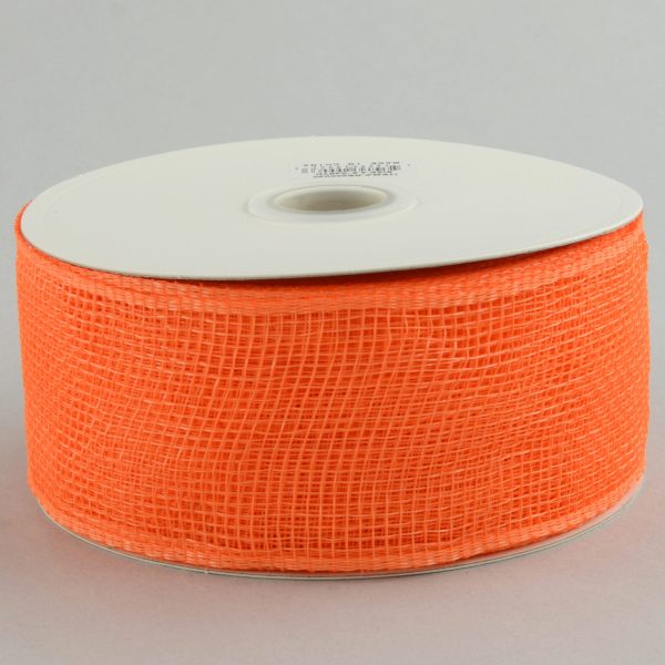 2.5  Poly Deco Mesh Ribbon: Orange For Discount