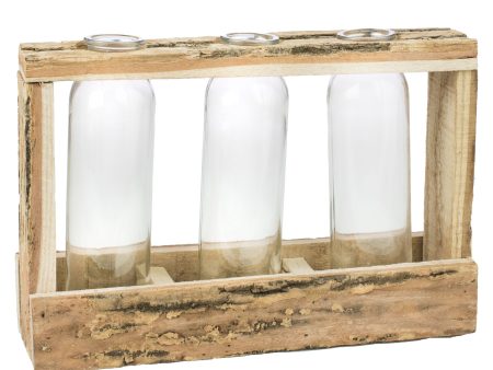 12  Bark Vase Holder With Glass Online Sale