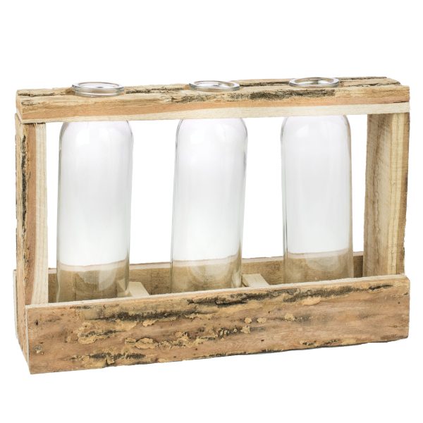 12  Bark Vase Holder With Glass Online Sale