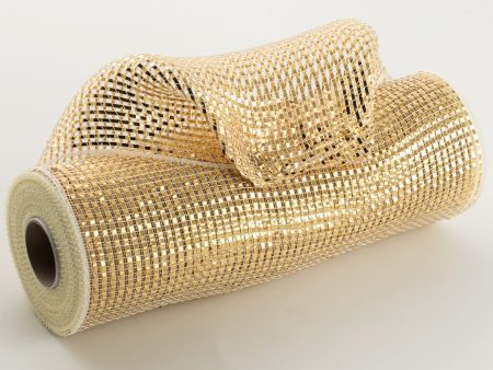 10  Poly Mesh Rolls: Deluxe Wide Cream With Gold Foil Fashion